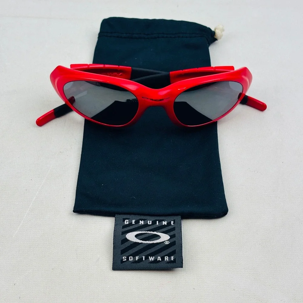 Vintage Oakley Eye Jacket 2.0 Cannon Red Sunglasses Plutonite‎ Lenses Pouch USA